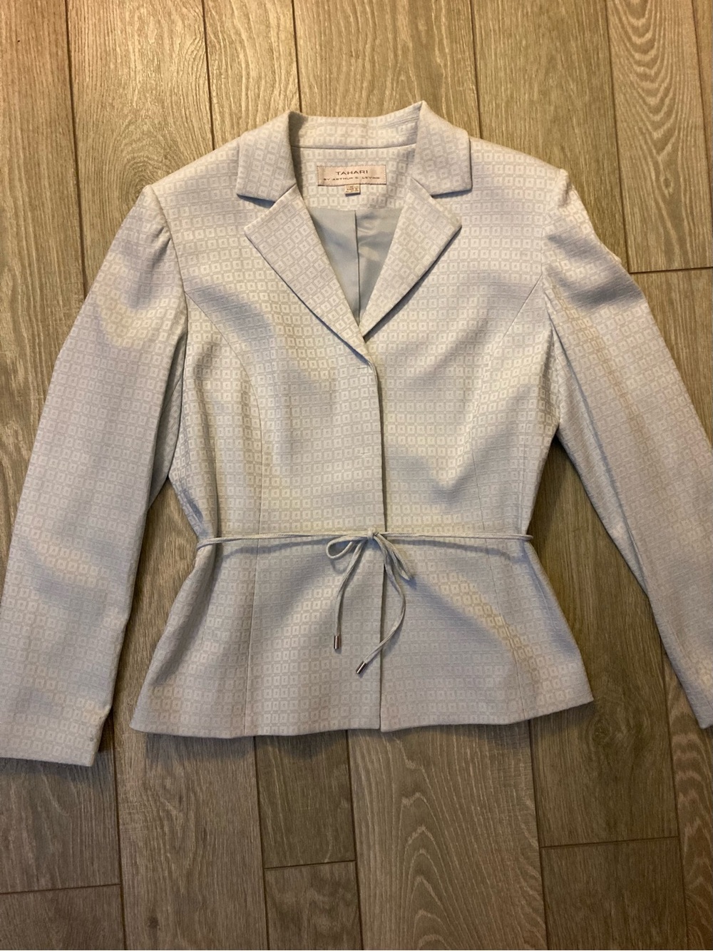 Tahari Pale Blue Tailored Skirt Suit - Picture 2 of 14